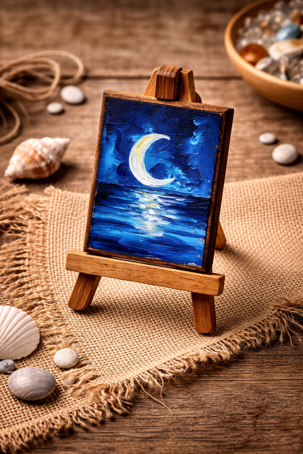 Magneto / pintura sobre madera / Luna